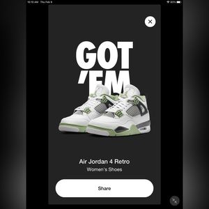 Air Jordan Retro 4 “Oil Green” sz 9w/7.5m